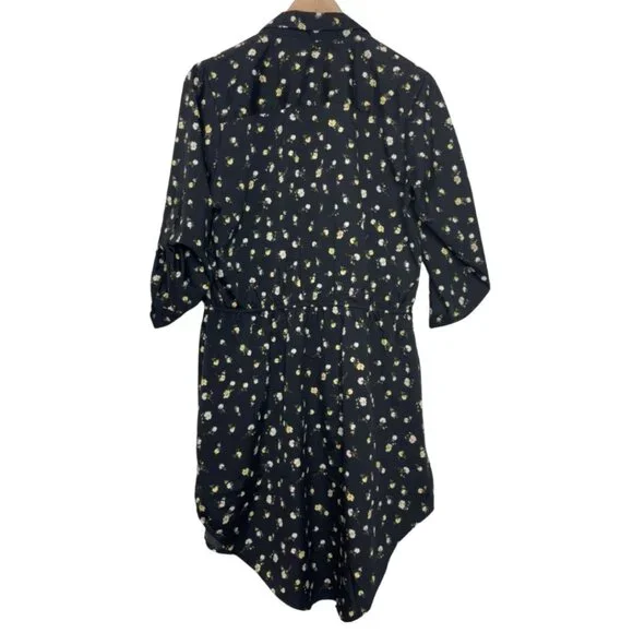 SPEED CONTROL | Women's Black & Yellow Lightweight Floral Shirt Dress | Size L - Picture 7 of 13